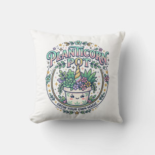 Unicorn Planticorn Pot POD Ready POD Artwork_1 Cushion