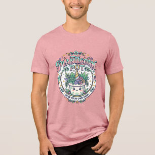 Unicorn Planticorn Pot POD Ready POD Artwork_1 Tri-Blend Shirt
