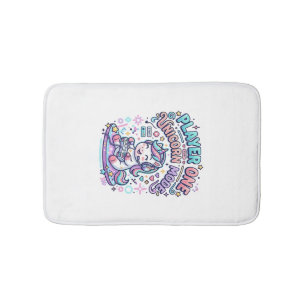 Unicorn Player One Unicorn Mode Retro Style Graphi Bath Mat