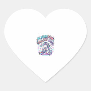 Unicorn Player One Unicorn Mode Retro Style Graphi Heart Sticker