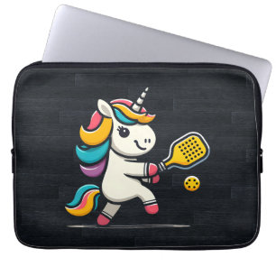 Unicorn Playing Pickleball Player Lover Kids Women Laptop Sleeve