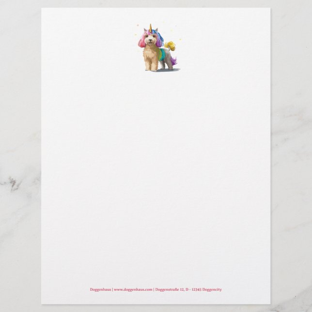 Unicorn Poodle Letter  (Front)