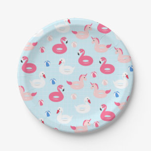 Unicorn Pool Float Paper Plates