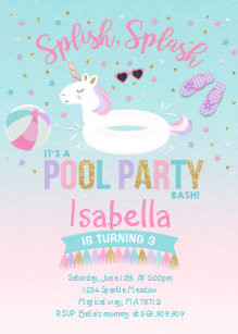 pool party invitations announcements zazzle au
