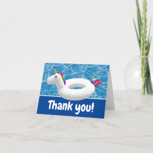 Unicorn pool toy  thank you card