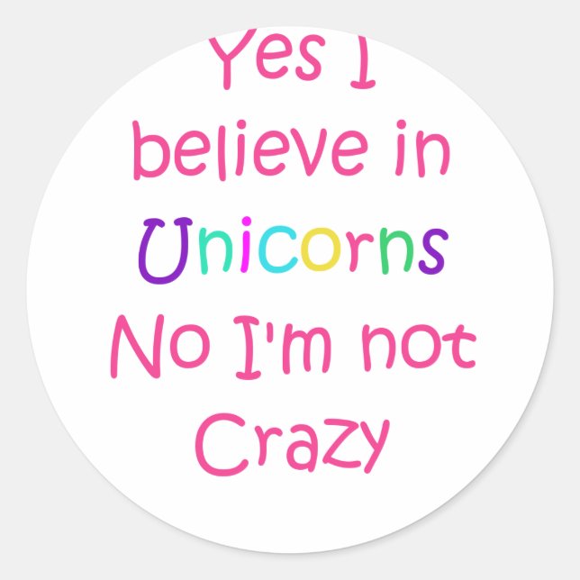 Unicorn Poop Classic Round Sticker (Front)