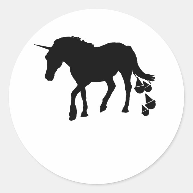 Unicorn Pooping Ice Cream Classic Round Sticker (Front)