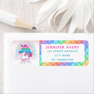 Unicorn Pop It Birthday Return Address Return Address Label