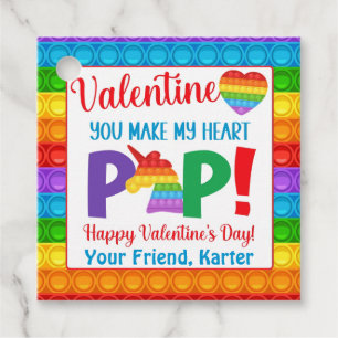 Unicorn Pop It Kids Valentine's Day Favour Tags