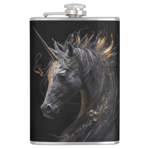 Unicorn Portrait Animal Fantasy Nature Wildlife  Hip Flask