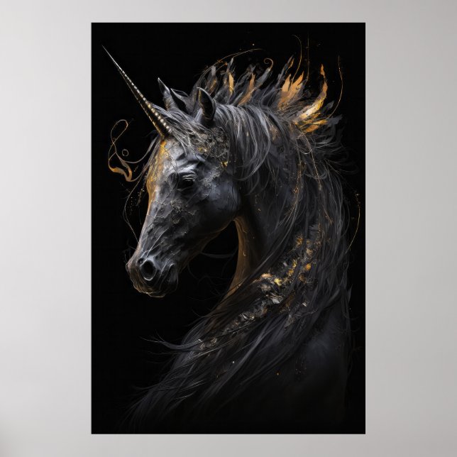 Unicorn Portrait Animal Fantasy Nature Wildlife  Poster (Front)