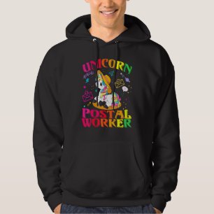 Unicorn Postal Worker Women Girls Hoodie