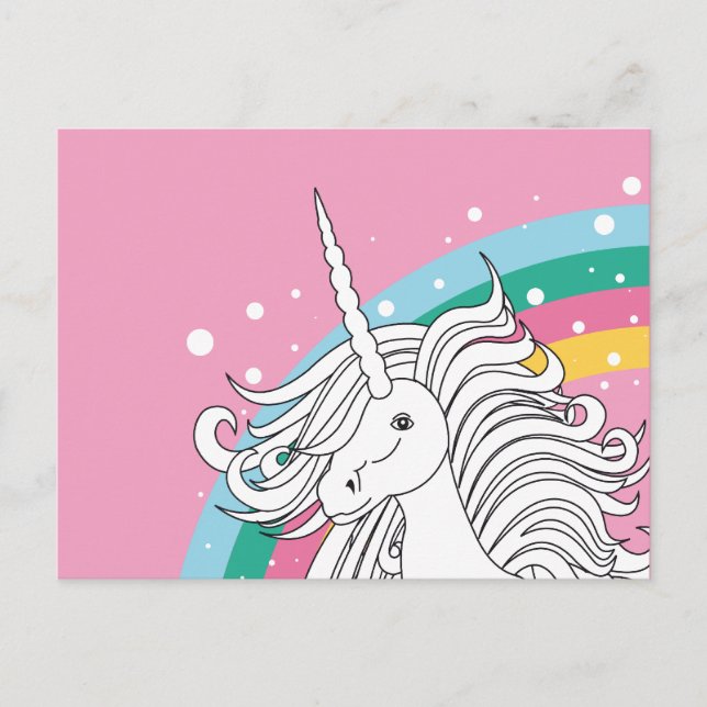 UNICORN POSTCARD PINK (Front)