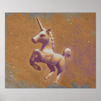 Unicorn Poster Art Print 24x20 (Metal Lavender)