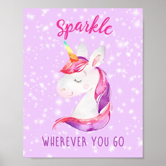 Unicorn Poster Prints (Sparkle Wherever You Go) (Front)