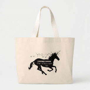 Unicorn Power Fake Math Formula Funny Large Tote Bag