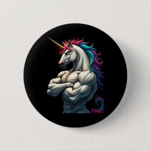 Unicorn Power For A Unicorn Lover Athlete Bodybuil 6 Cm Round Badge