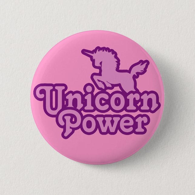 Unicorn Power! Fun Novelty Buttons (Front)
