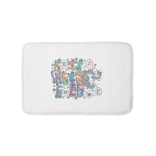 Unicorn Powered by Books and Daydreams Kawaii Vect Bath Mat