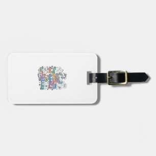 Unicorn Powered by Books and Daydreams Kawaii Vect Luggage Tag