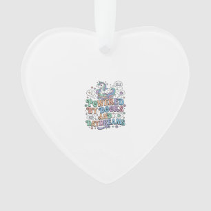 Unicorn Powered by Books and Daydreams Kawaii Vect Ornament