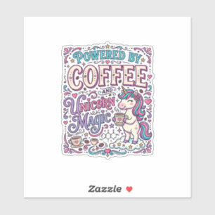Unicorn Powered by Coffee and Unicorn Magic Colorf