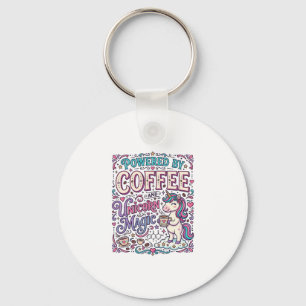 Unicorn Powered by Coffee and Unicorn Magic Colorf Key Ring