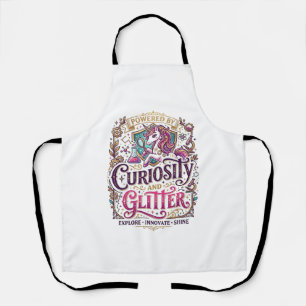 Unicorn Powered by Curiosity and Glitter Stylish W Apron