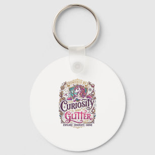 Unicorn Powered by Curiosity and Glitter Stylish W Key Ring