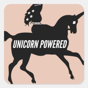UNICORN POWERED! SQUARE STICKER