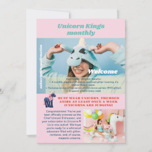 Unicorn Prank Birthday part 1, Unicorn prank party Holiday Card
