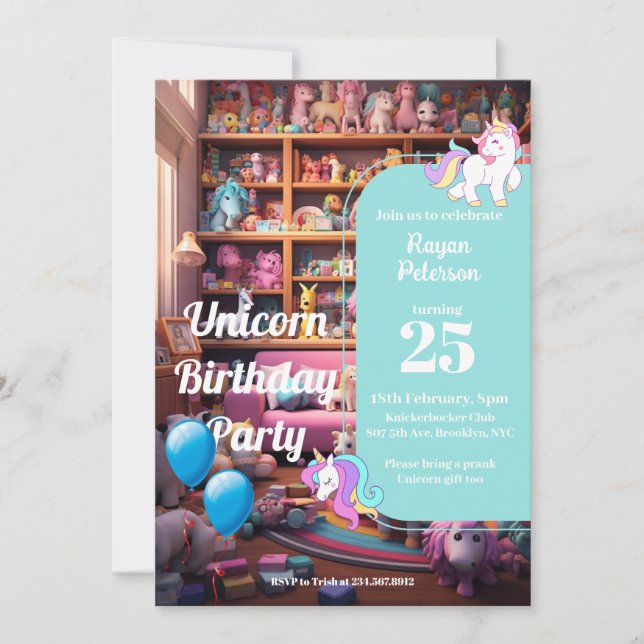 Unicorn Prank Birthday part 2,  Prank Party Holiday Card (Front)