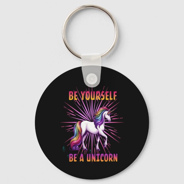 Unicorn Pride Be Yourself  Key Ring (Front)