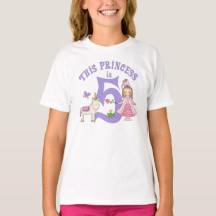 Unicorn Princess 5th Birthday T-Shirt