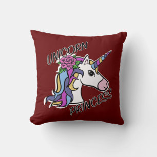 Unicorn Princess Design - Throw Pillow 16" x 16"