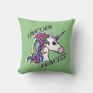 Unicorn Princess Design - Throw Pillow 16" x 16"