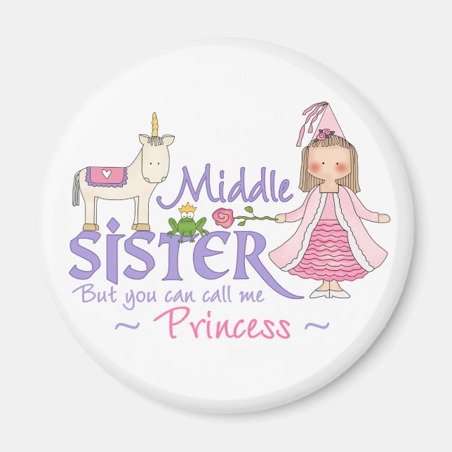 Unicorn Princess Middle Sister Magnet (Front)