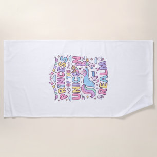 Unicorn Princess of the Unicorn Realm Charming POD Beach Towel