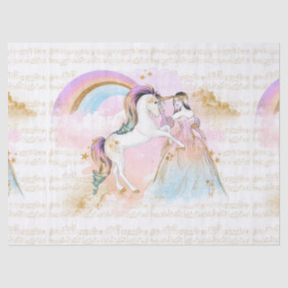 Unicorn Princess Rainbow music stars pink blue Tissue Paper