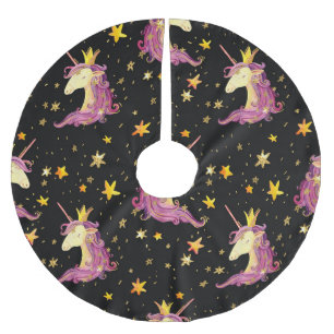 Unicorn Princess: Watercolor Fairy Tale Brushed Polyester Tree Skirt