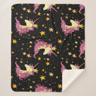 Unicorn Princess: Watercolor Fairy Tale Sherpa Blanket