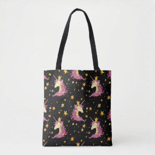 Unicorn Princess: Watercolor Fairy Tale Tote Bag
