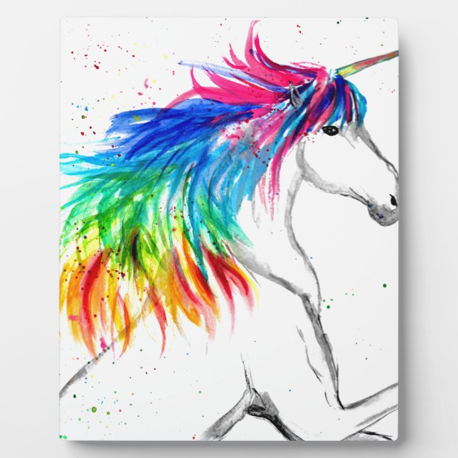 Unicorn print Unicorn design rainbow Plaque (Front)