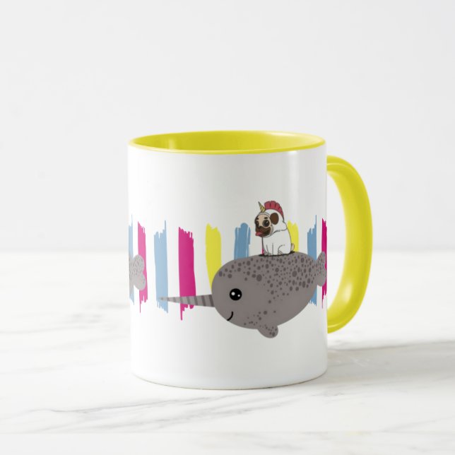 Unicorn Pug Narwhal Mug (Front Right)