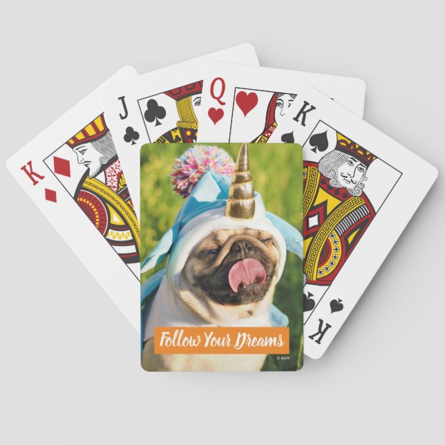 Unicorn Pug Playing Cards (Back)