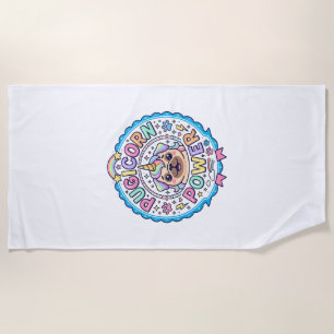 Unicorn Pugicorn Power Funny Cute Gift Design_1 Beach Towel
