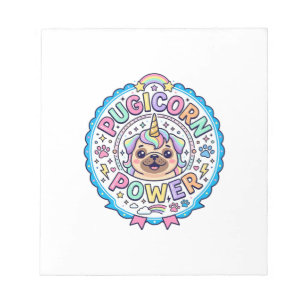 Unicorn Pugicorn Power Funny Cute Gift Design_1 Notepad