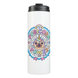 Unicorn Pugicorn Power Funny Cute Gift Design_1 Thermal Tumbler
