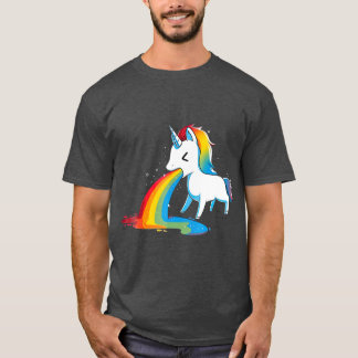 Unicorn Puking Rainbows Graphic  Funny Rainbow T-Shirt