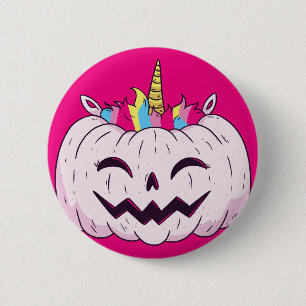 Unicorn Pumpkin 6 Cm Round Badge